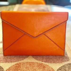 Rebecca Minkoff Orange LEO CLUTCH